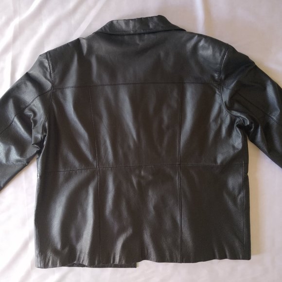 Vintage Black Leather Jacket Clio ll Unisex sz 3X - Picture 5 of 7